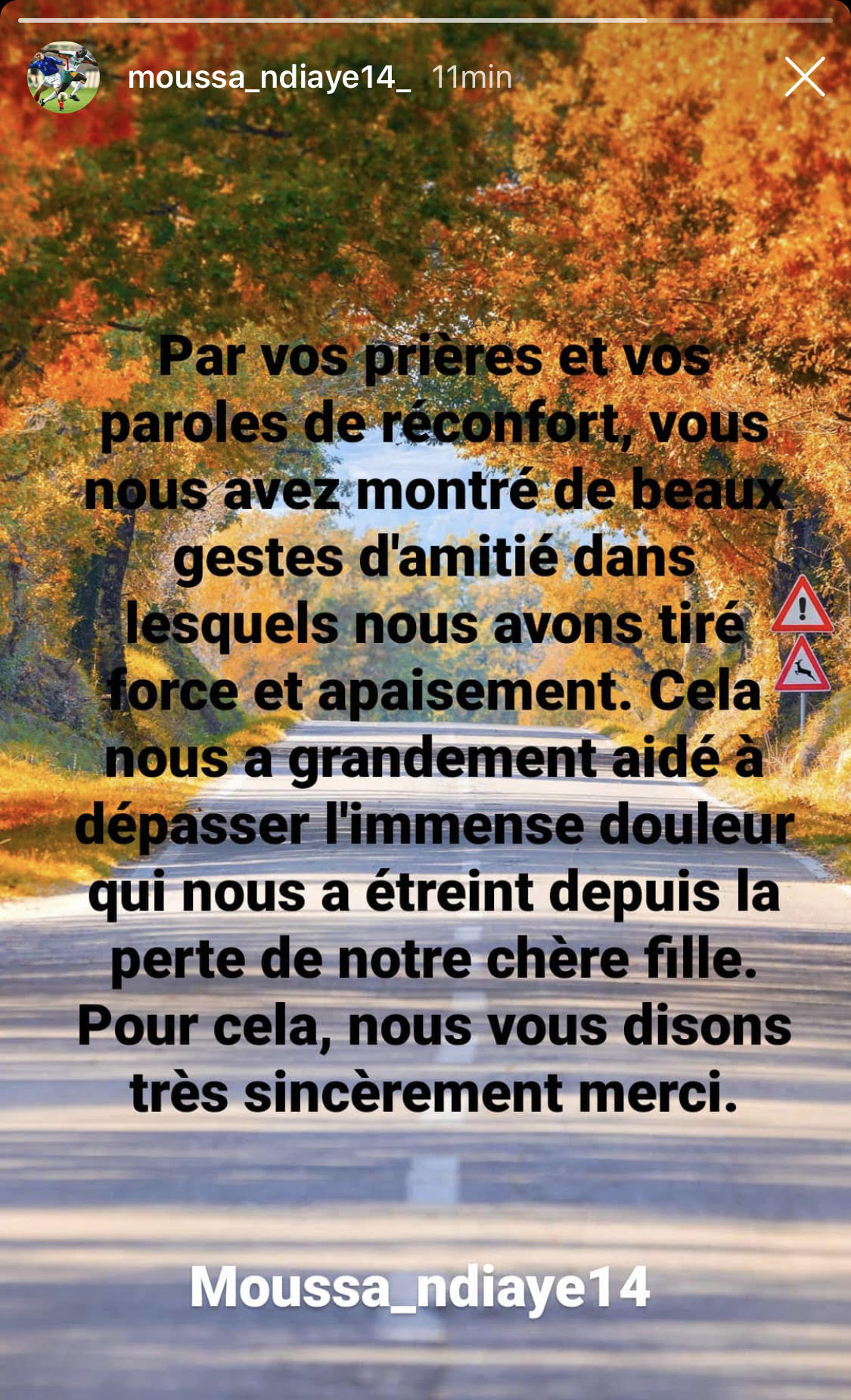 Décès de sa fille: le message triste de Moussa Ndiaye
