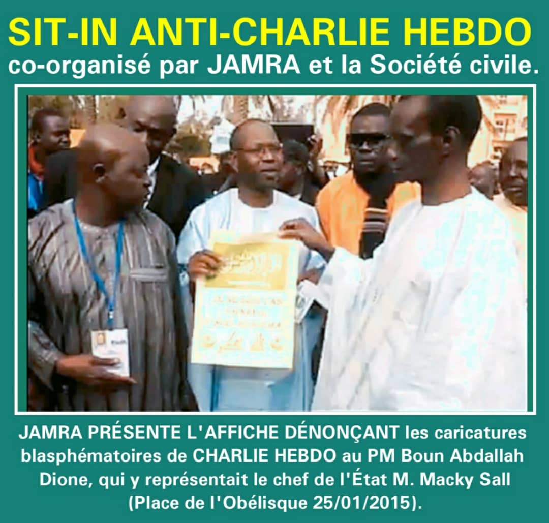 Jamra condamne le terrorisme blasphématoire de « Charlie Hebdo » !