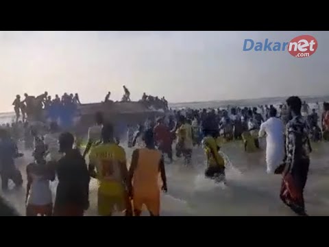 La Vidéo De La Pirogue Clandestine Qui Échoue Dans La Plage De Gokh Mbath Saint-Louis