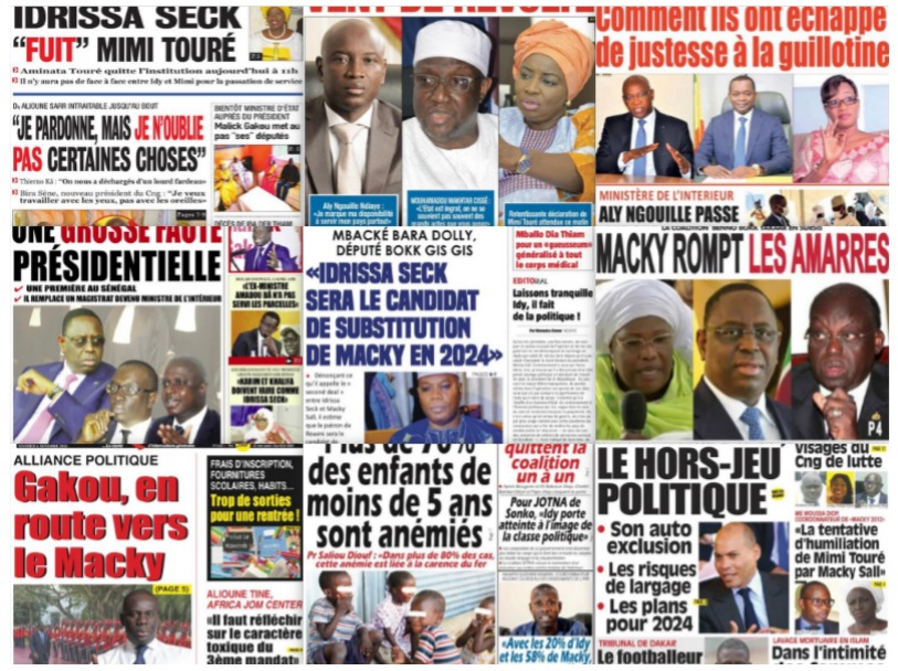 REVUE DES TITRES PAR NABOU NGOM A LA UNE DES QUOTIDIENS DU 06 NOVEMBRE 2020