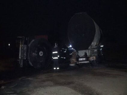 Kaolack : Les premières images de l’explosion de 2 camions citernes
