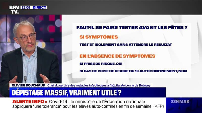Covid-19: selon le Pr Olivier Bouchaud, "le test doit être entouré d'une stratégie"