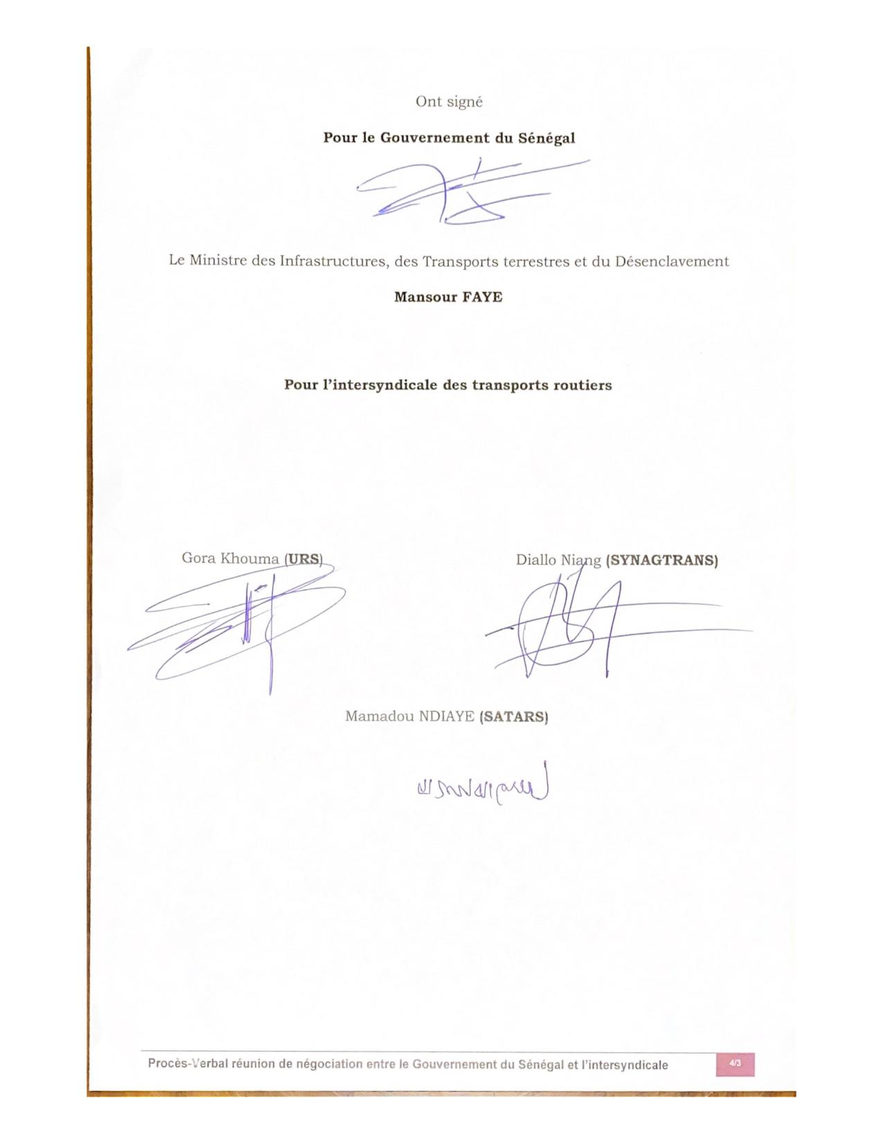 Fin de Grève des camionneurs/Corruption, tracasseries ( Documents )