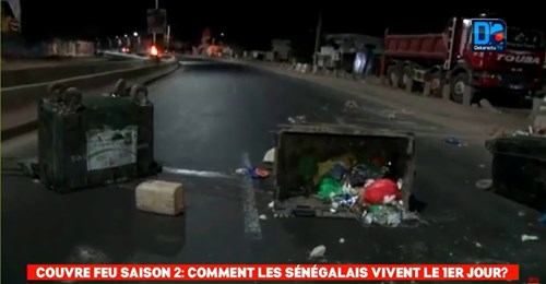 Couvre – Feu à Yoff – La route menant à l’aéroport Léopold Sédar Senghor en feu