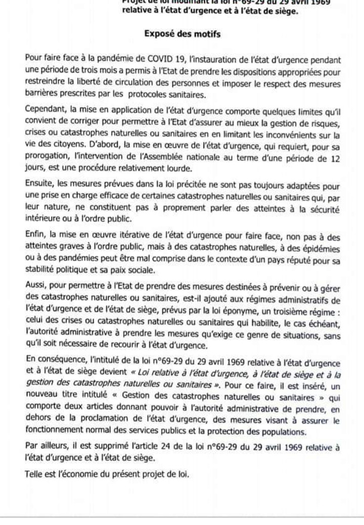 Modification de la loi relative à l'état d'urgence: ce que dit le projet de loi (Document)