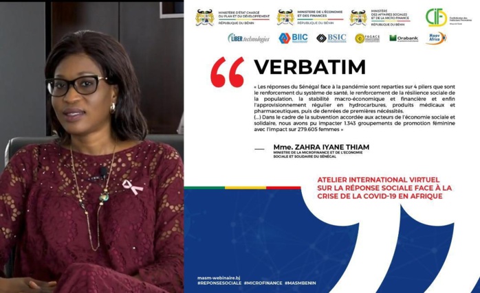 Atténuation des risques socio-économique liés à la COVID-19 Madame Zahra Iyane THIAM DIOP partage l'expertise sénégalaise devant les Etats Africains
