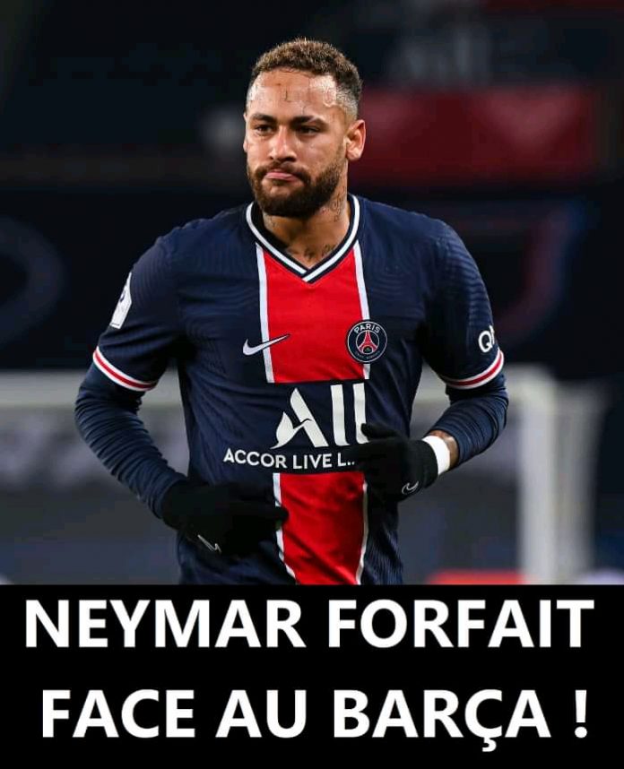 LDC – Match retour contre Barcalone : Le verdict est tombé pour Neymar Jr