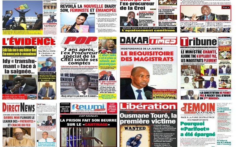 Actu-Kiosque : Les Unes des quotidiens : La magistrature se rebelle, incendie à NGadiaga, politique, 3eme mandat, qualification CAN…