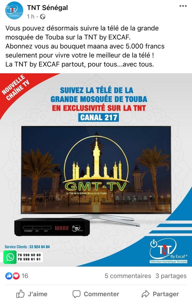 TNT d’Excaf : La Télévision de la Grande mosquée de Touba, désormais disponible