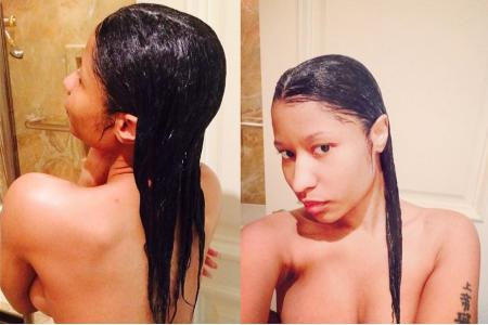 Nicki Minaj prend des photos nues sous sa douche