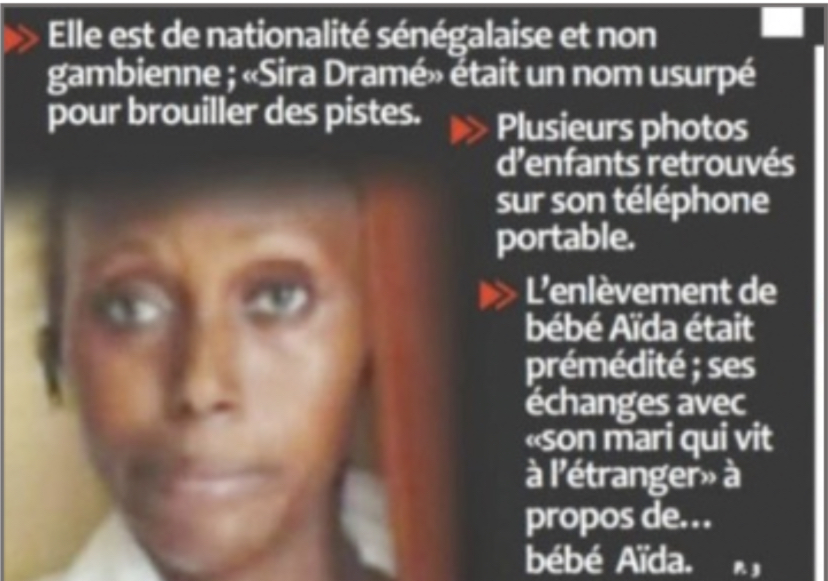 Enlèvement de bébé Aïda : la ravisseuse, Sira Diallo, a menti sur son identité, sa nationalité...
