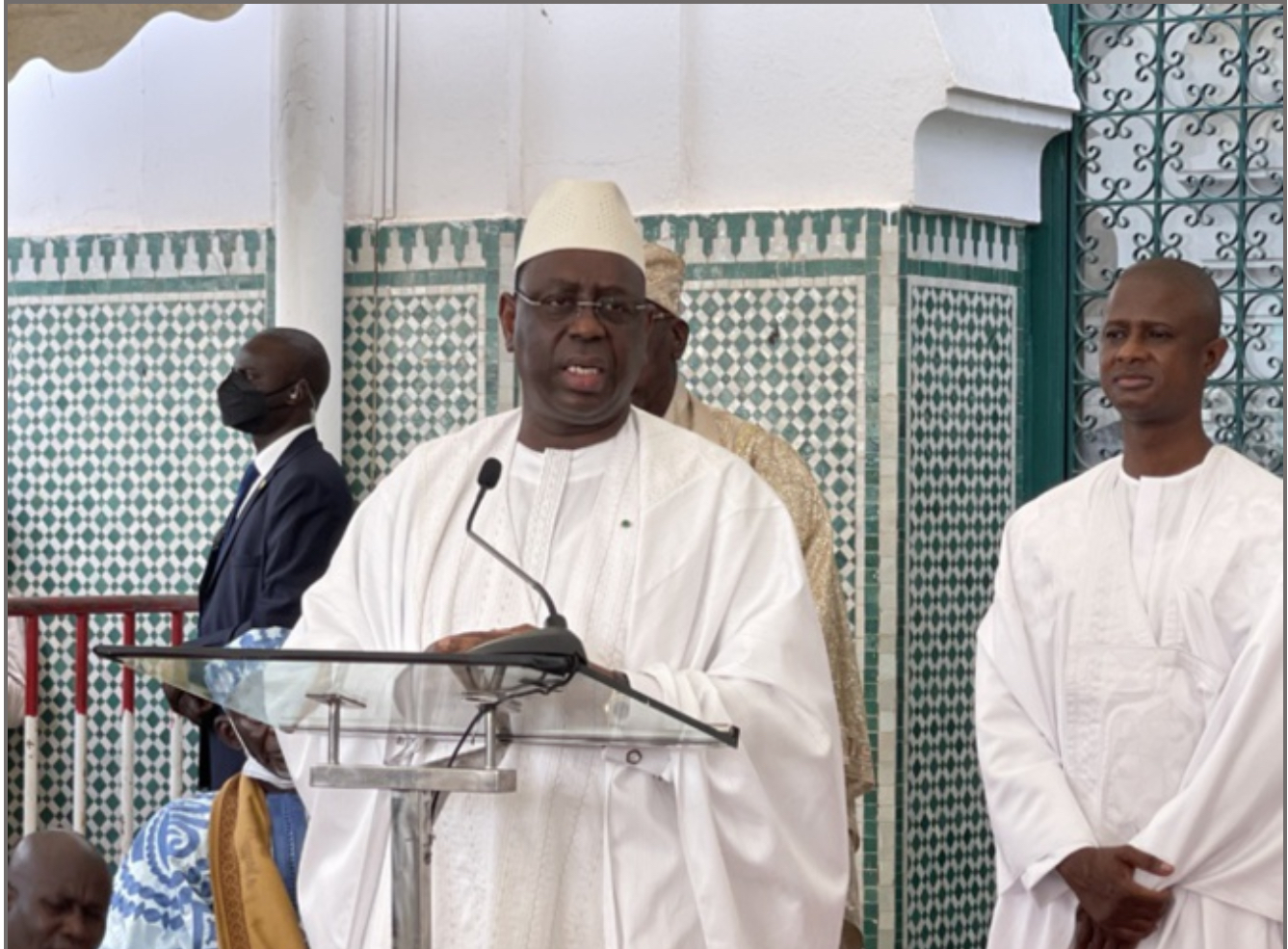 Macky Sall à la Grande Mosquée sur les législatives: "L’Etat restera vigilant car la violence doit être bannie… »
