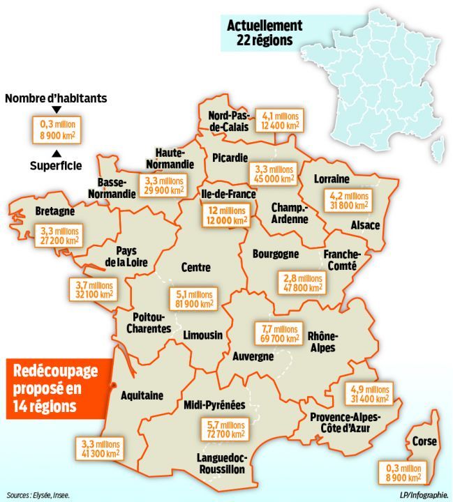 Réforme territoriale : Hollande réduit le nombre des régions à 14 et fait reporter les élections 