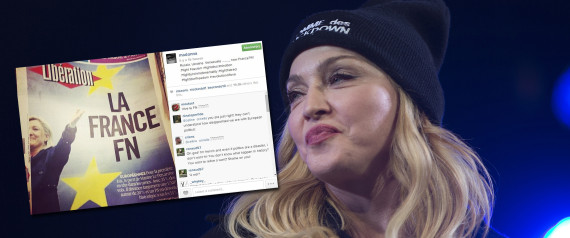 PHOTO. Sur Instagram, Madonna s'inquiète de la montée du FN en France