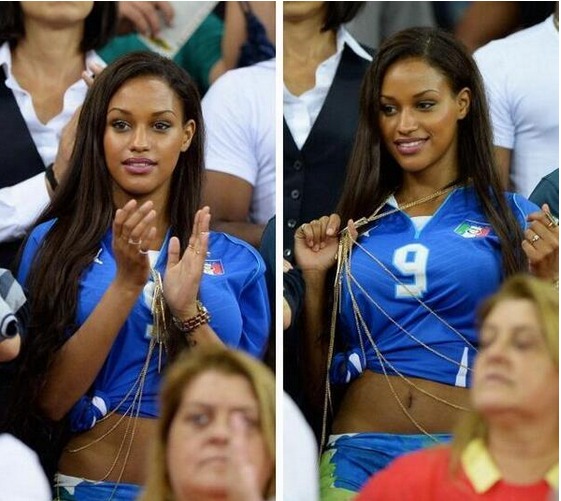 PHOTOS Mme Balotelli après le but de son mari