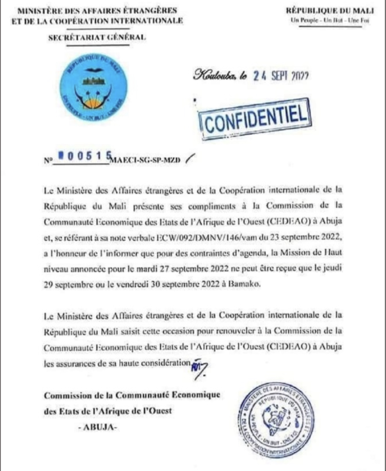 Mission de Médiation au Mali du président Macky Sall : Assimi Goïta évoque «des contraintes de temps»