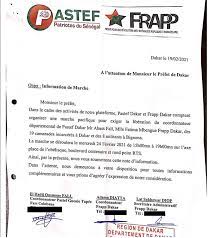 Urgent : Le préfet interdit la marche du parti Pastef (Document)