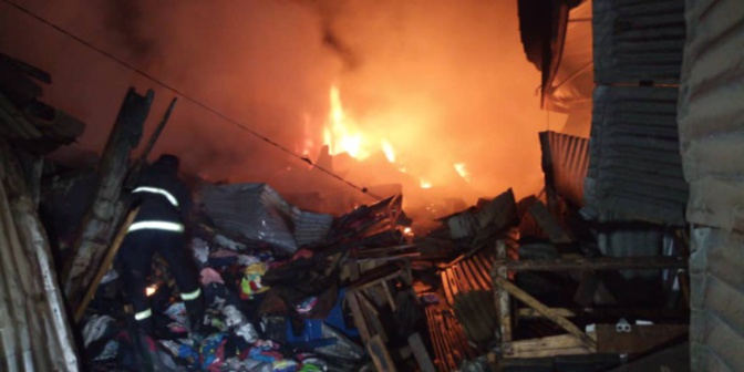 Ziguinchor: Un incendie déclaré au marché Saint-Maur de Boucotte, ce mardi