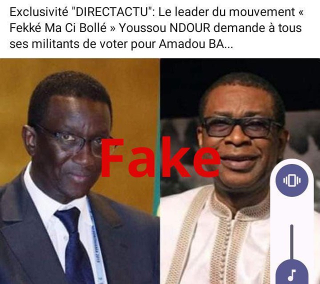 Fake news/ Cette information sur Youssou Ndour et Amadou Ba est fausse !