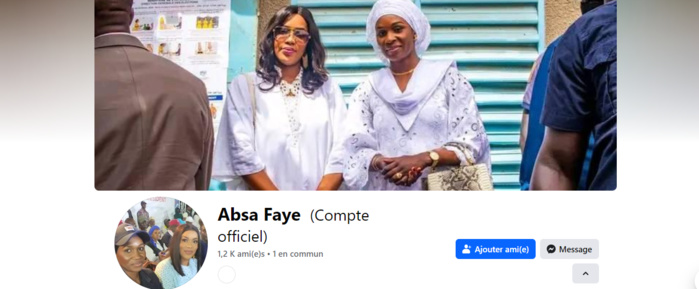 Réseaux sociaux: "Toutes ces pages attribuées à Madame Faye Absa, seconde épouse du Président Bassirou Diomaye Faye, sont fake!"