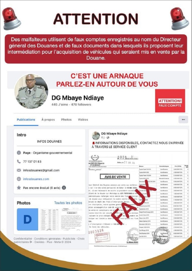 Alerte arnaque : « L’intermédiation de la Douane pour l’acquisition de véhicule », la nouvelle méthode des malfaiteurs
