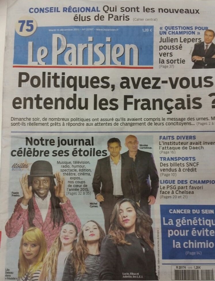 Meilleur album international – Faada Freddy fait la Une du « Parisien »