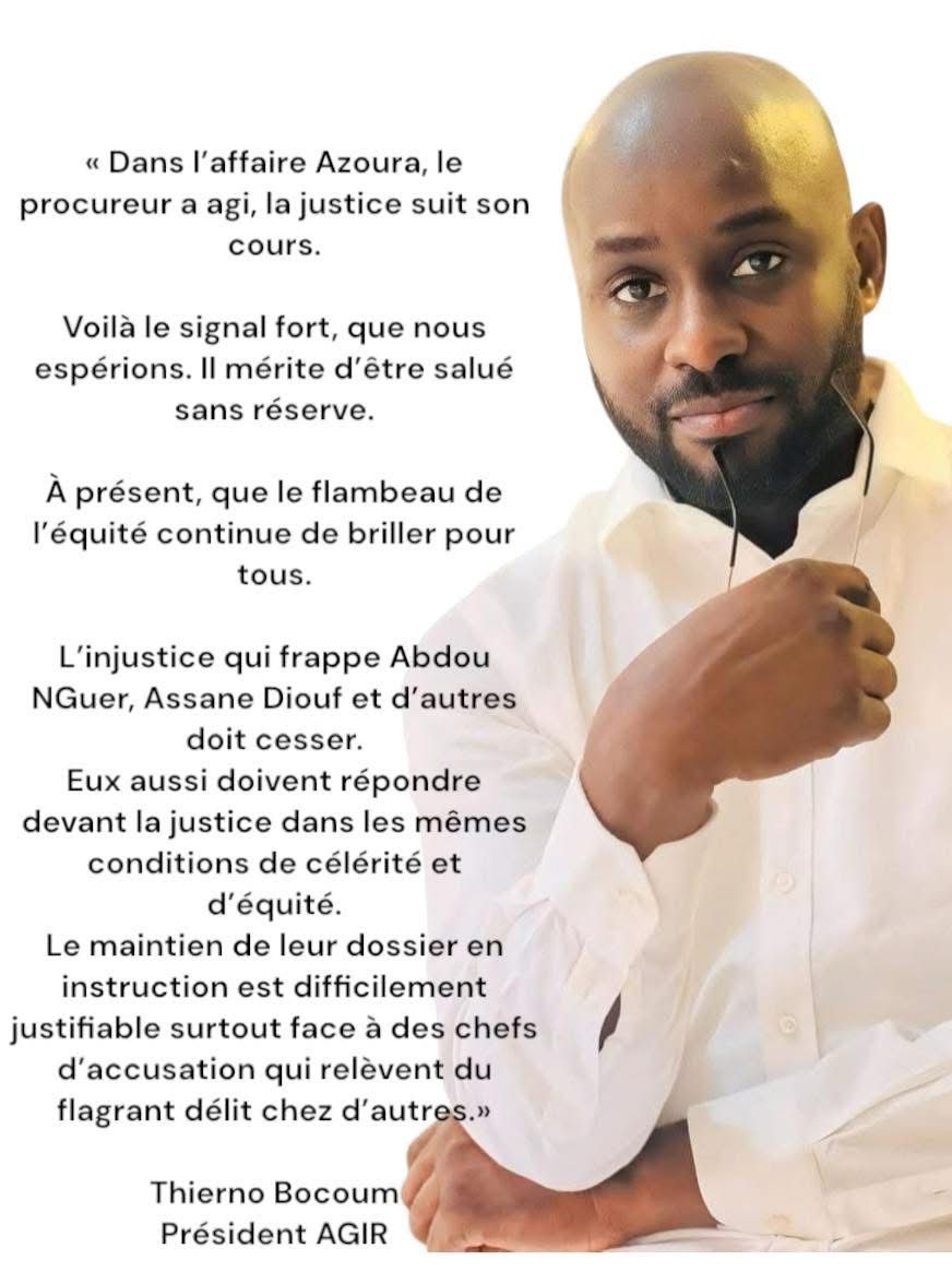 Dans l’affaire Azoura, le procureur a agi, la justice suit son cours.