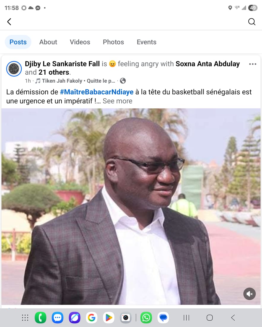 Lettre ouverte de Baba Tandian ancien Président FSB au Ministre des Sports aprés l'échec de l'équipe féminine au CAN AFROBASKET.