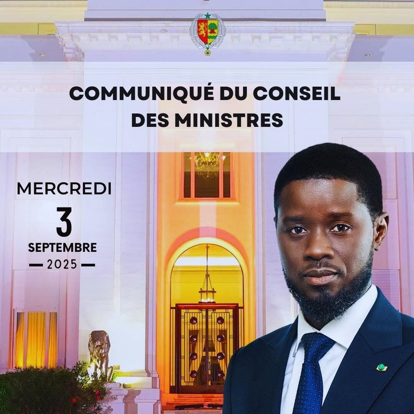 LE COMMUNIQUÉ DU CONSEIL DES MINISTRES DU MERCREDI 03 SEPTEMBRE 2025