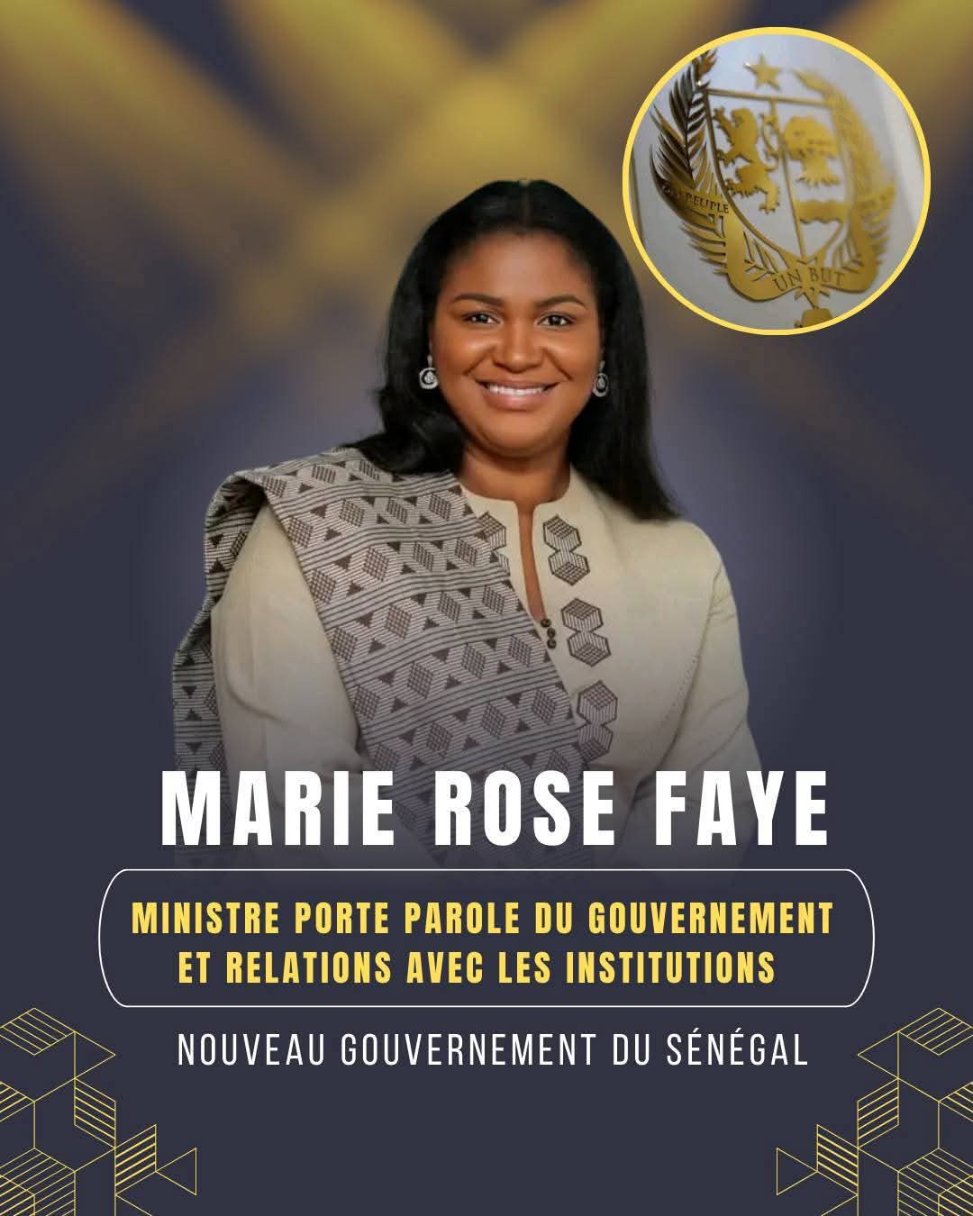Marie Rose Khady Fatou Faye, troisième femme porte-parole du gouvernement sénégalais
