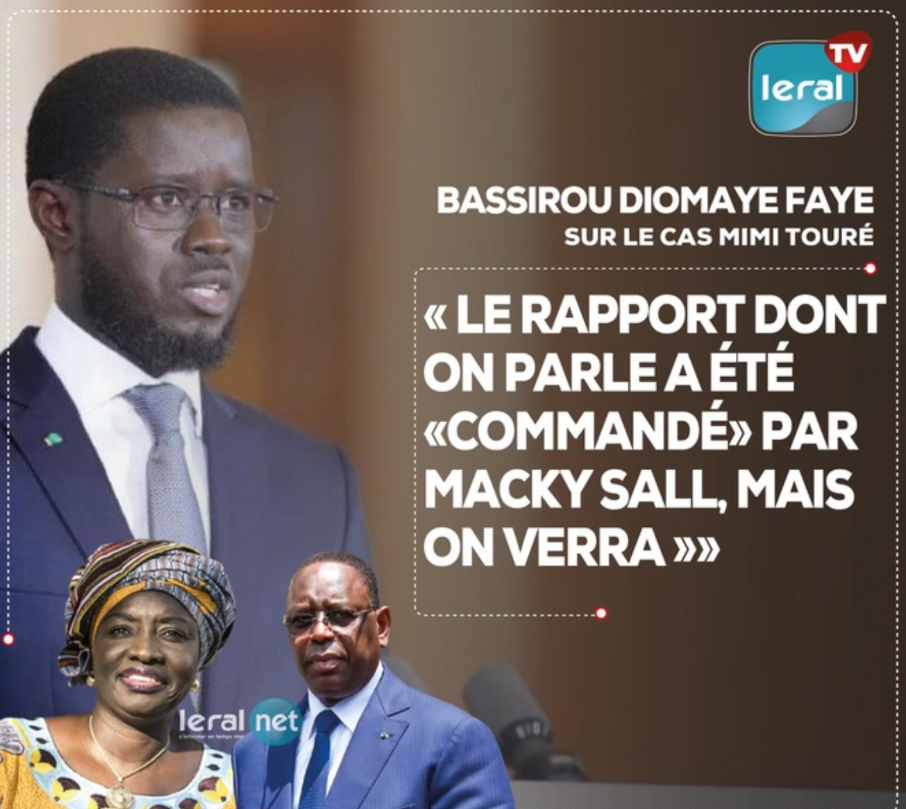 Bassirou Diomaye Faye sur le cas Mimi Touré : “ Ce rapport a été “commandé” par Macky Sall”