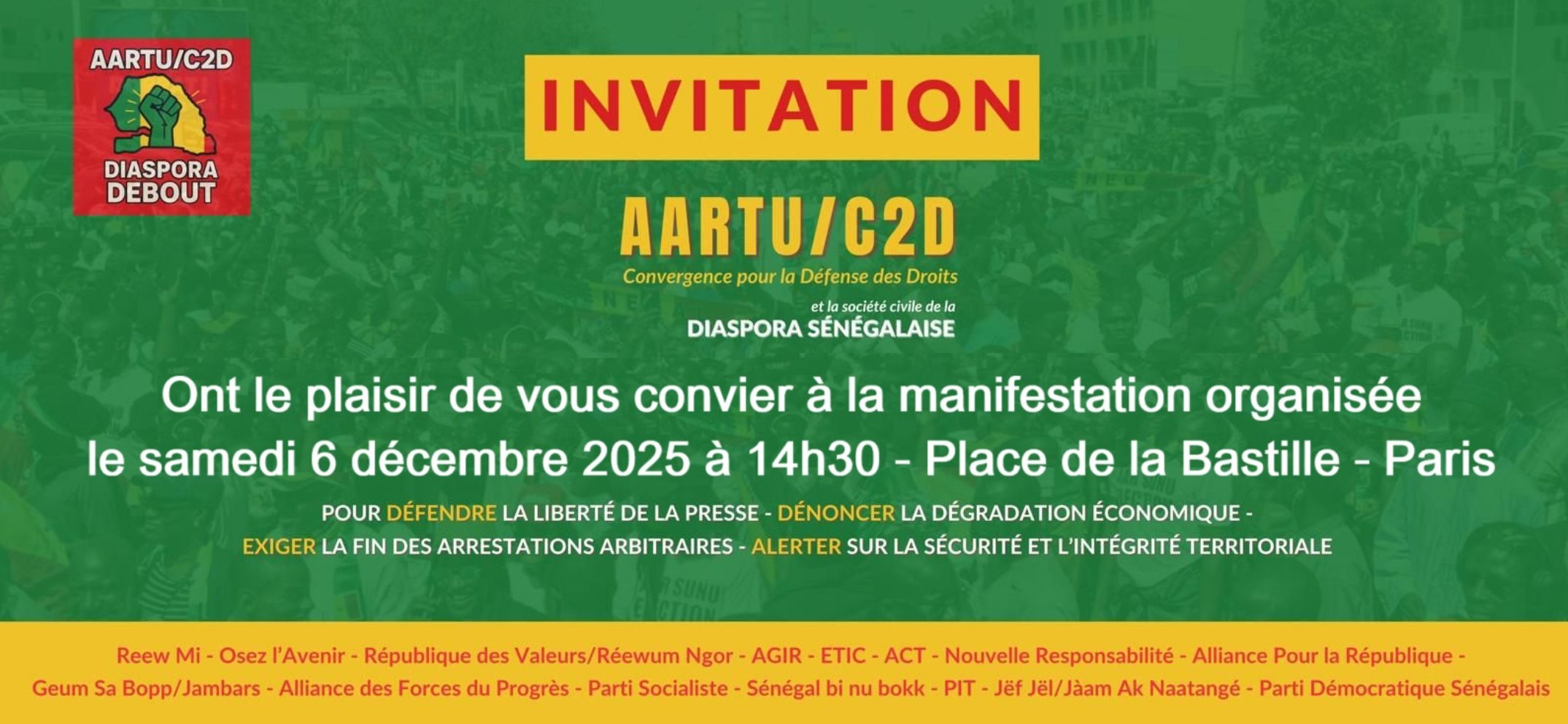 ​MANIFESTATION DU 6 DÉCEMBRE 2025 À PARIS POUR SAUVER LE SÉNÉGAL !