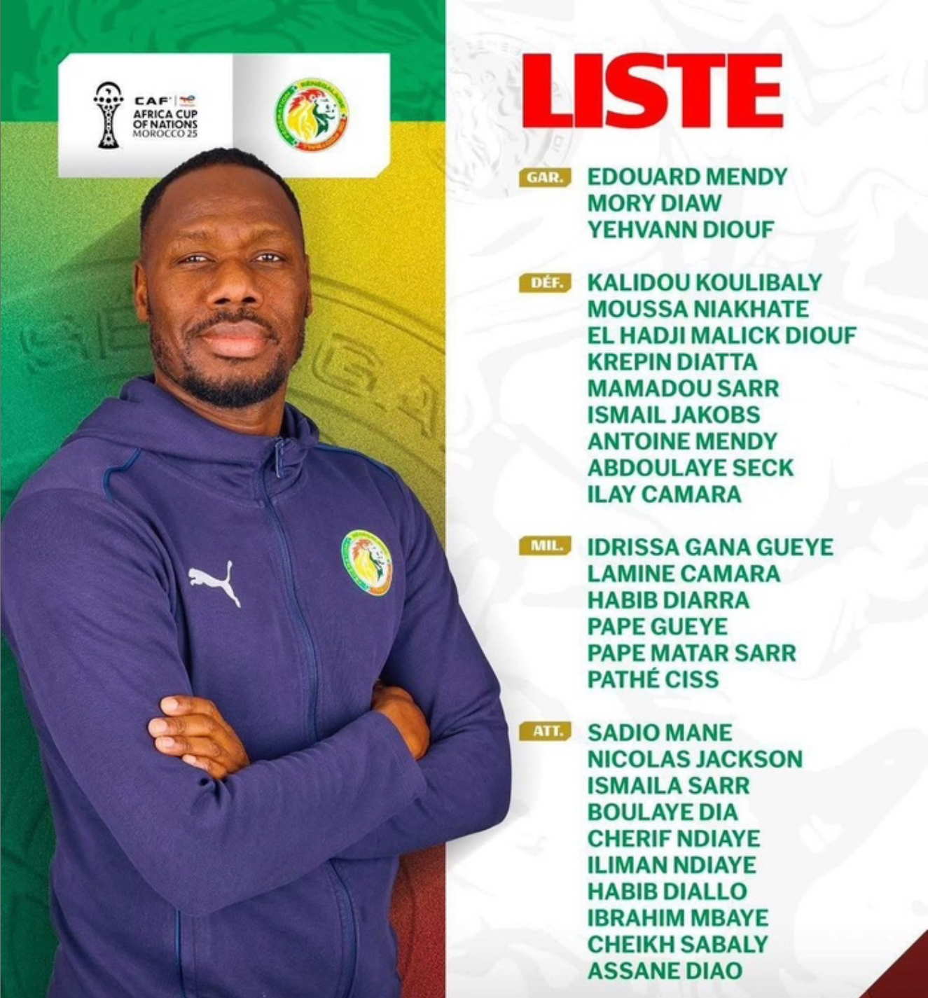 En route pour la CAN 2025 : voici les 28 Lions appelés par Pape Thiaw