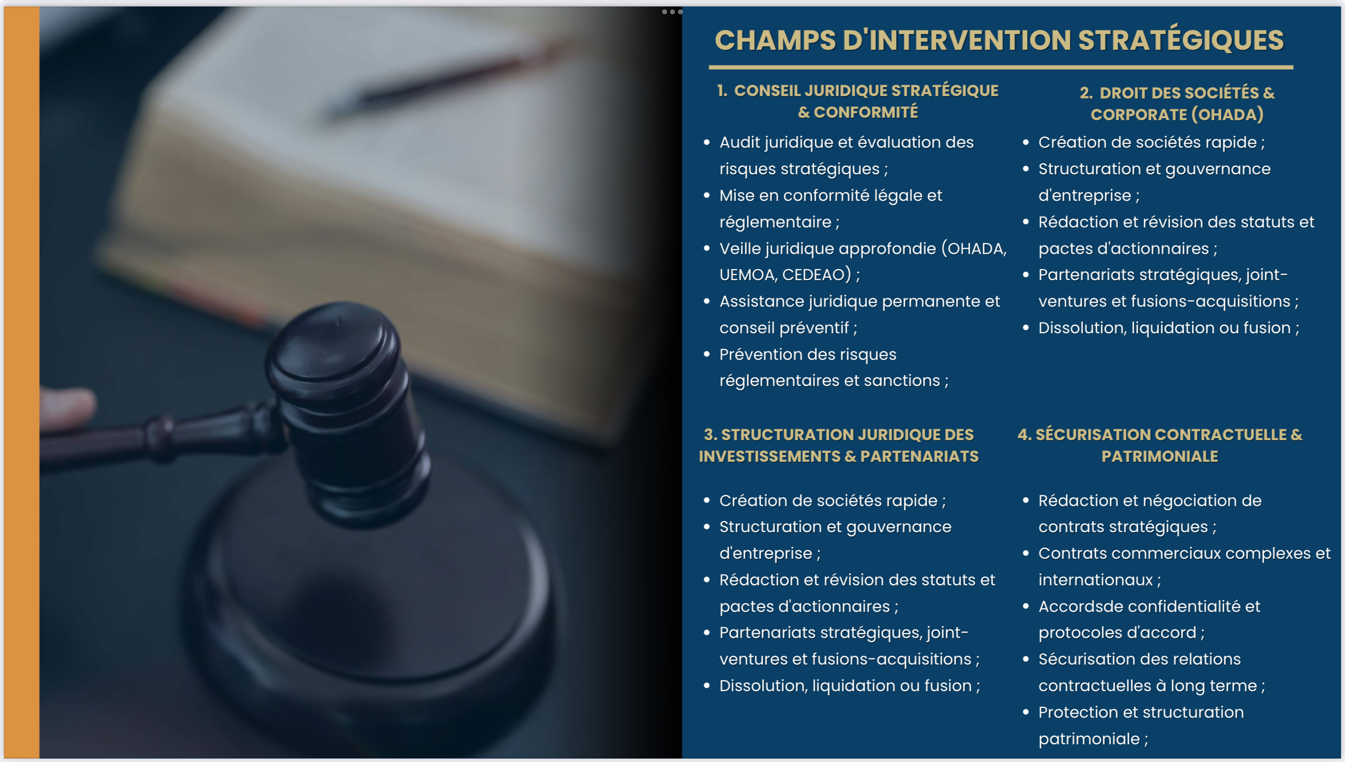 Le Conseil le plus sure et le jugement le plus droit confiez vos cas à CONSULTING SUARL