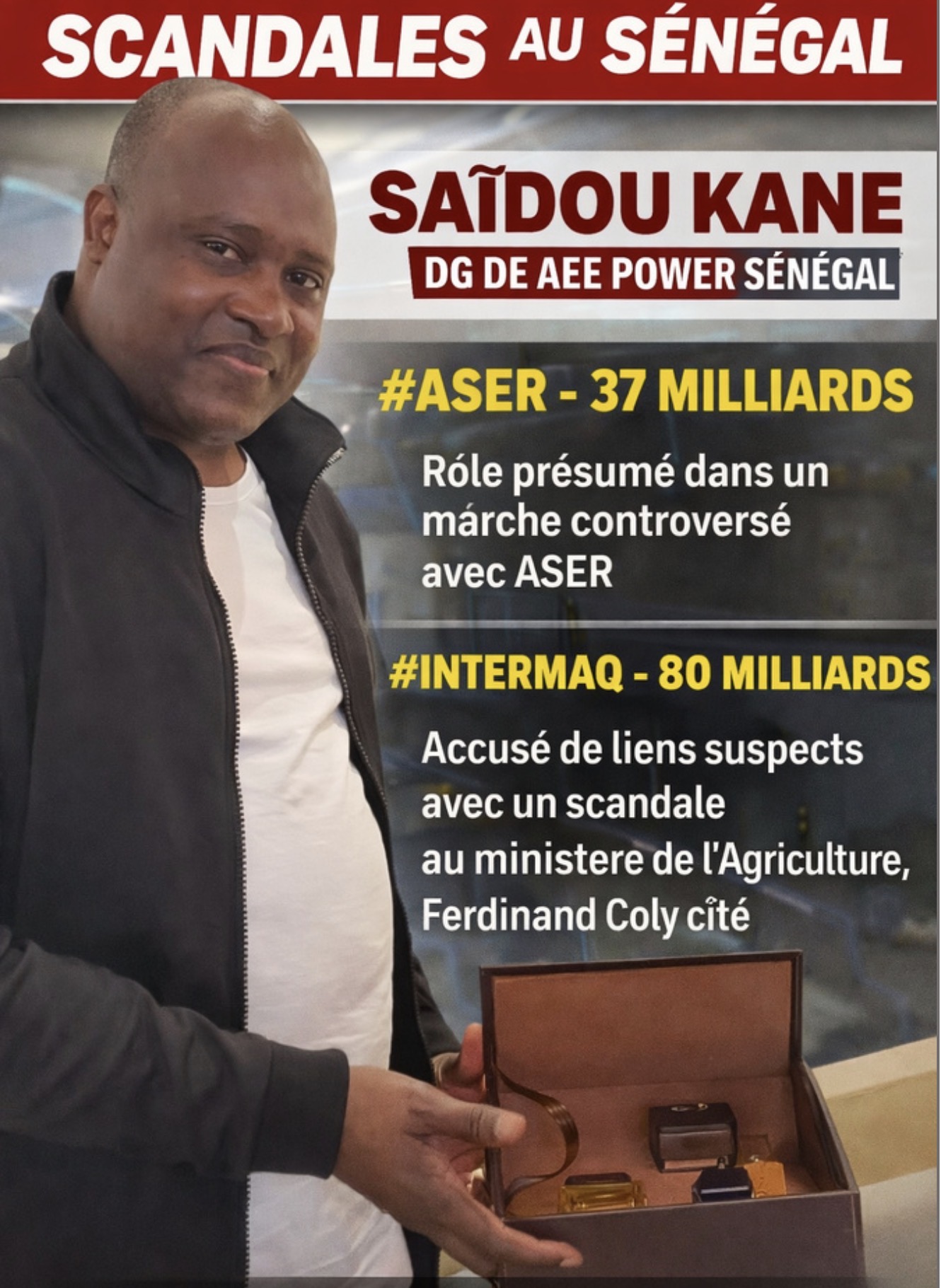 Sénégal : Saïdou Kane au cœur de plusieurs affaires présumées — entre ASER, Intermaq et polémiques politiques