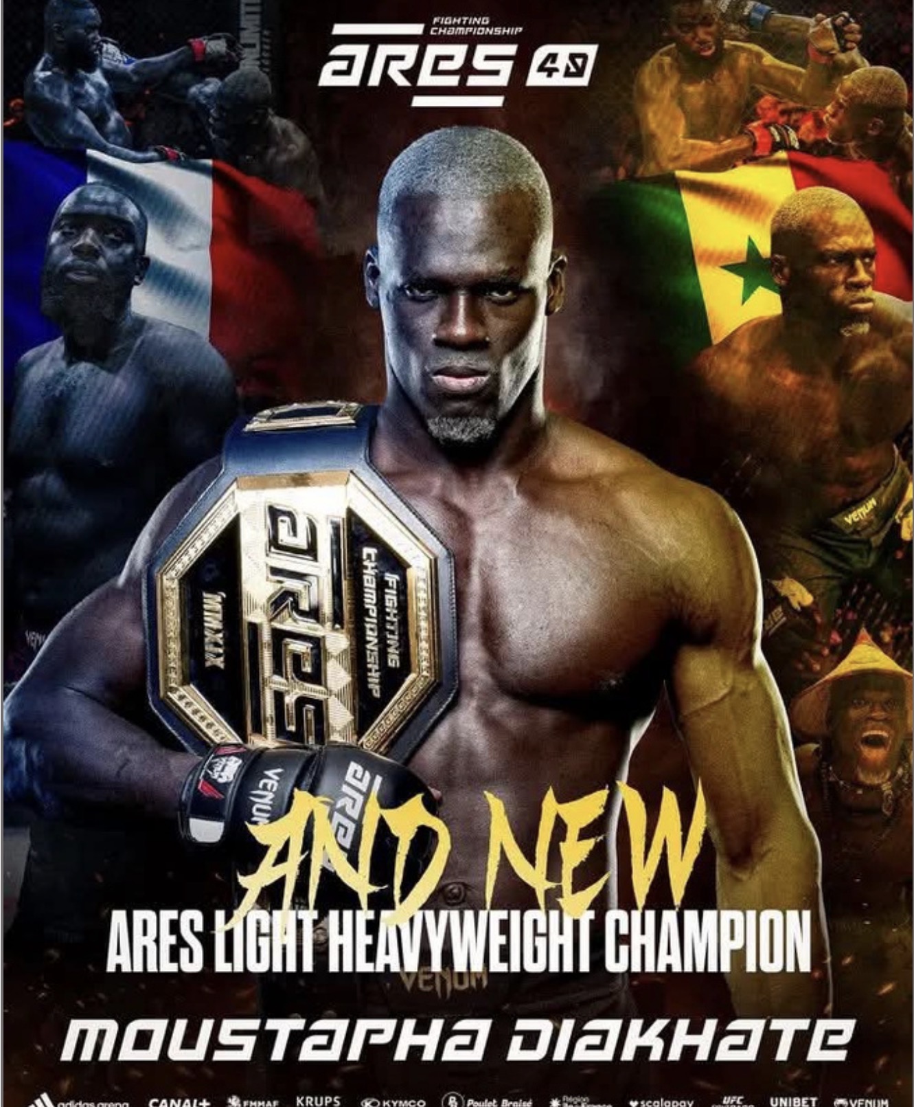 MMA : Le Sénégalais Moustapha Diakhaté sacré champion des mi-lourds à l’ARES