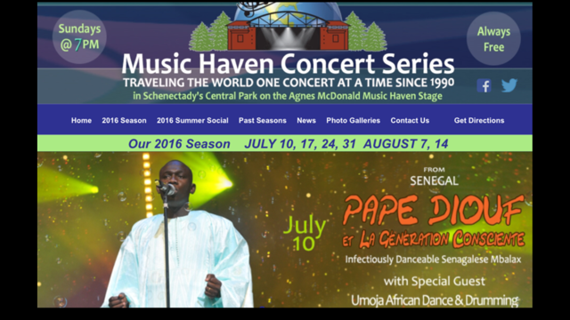 La compagny Américaine New African Production présente le chanteur Pape Diouf aux festivals Music Haven Concert Series