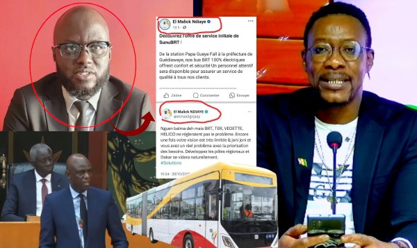 A. J-Tange tacle sévèrement l'incohérence du ministre El Malick Ndiaye sur le BRT dans ses posts