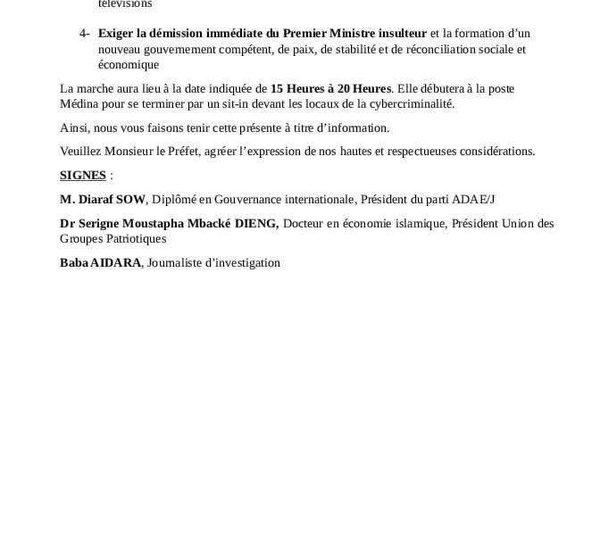 🛑 URGENT : MARCHE POUR LA DÉMISSION DU PREMIER MINISTRE OUSMANE SONKO