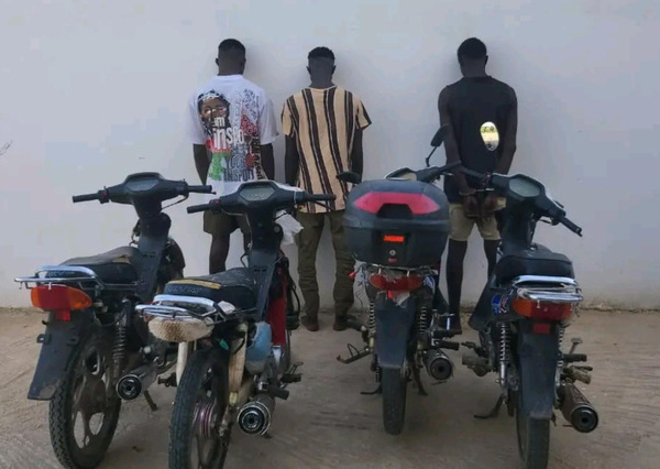 Kaolack : la police de Ndorong met la main sur un trio de voleurs de motos