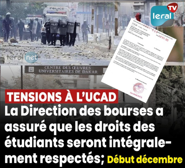 Bourses étudiantes : la Direction rassure !