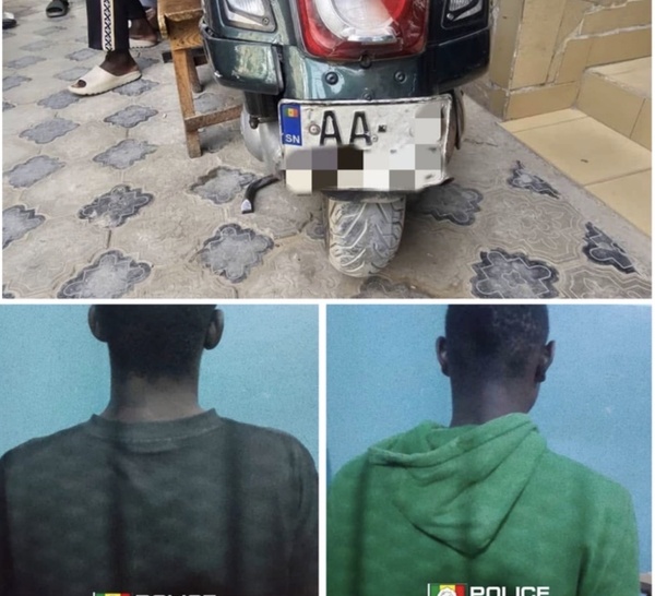 Grand-Yoff: Deux individus arrêtés pour vol de motocyclette par escalade et flagrant délit