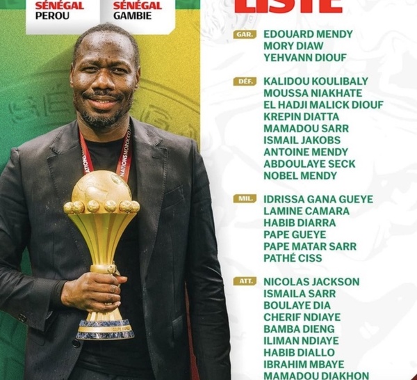 Liste des "Lions" : Pape Thiaw dévoile ses 28 guerriers pour affronter le Pérou et la Gambie…Le retour de Bamba Dieng, Sadio Mané absent