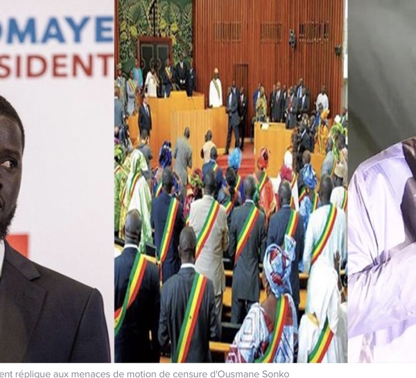 Diomaye Président réplique aux menaces de motion de censure d'Ousmane Sonko