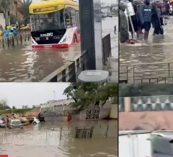 Inondations à Dakar : BRT, TER et Autoroute au ralenti après les fortes pluies