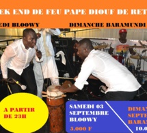 WEEK - END DE FEU: Pape Diouf de retour ce samedi au Bloowy et Dimanche au Baramundi