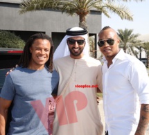 Dubai, l'international ballon d'or ElHadj Diouf en comagnie de Anelka, Akon et Edgar Dewis chez les Princes.