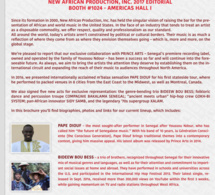 NEW AFRICAN PRODUCTION INC vous présente l' editorial for APAP 2017.
