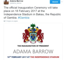 Urgent- Adama Barrow donne la date de la cérémonie officielle en Gambie