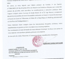 Le Préfet de Dakar interdit la marche de Me Abdoulaye Wade (document)